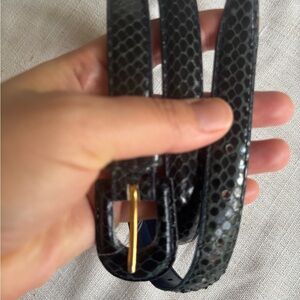 Black and Gold Snake Print Belt